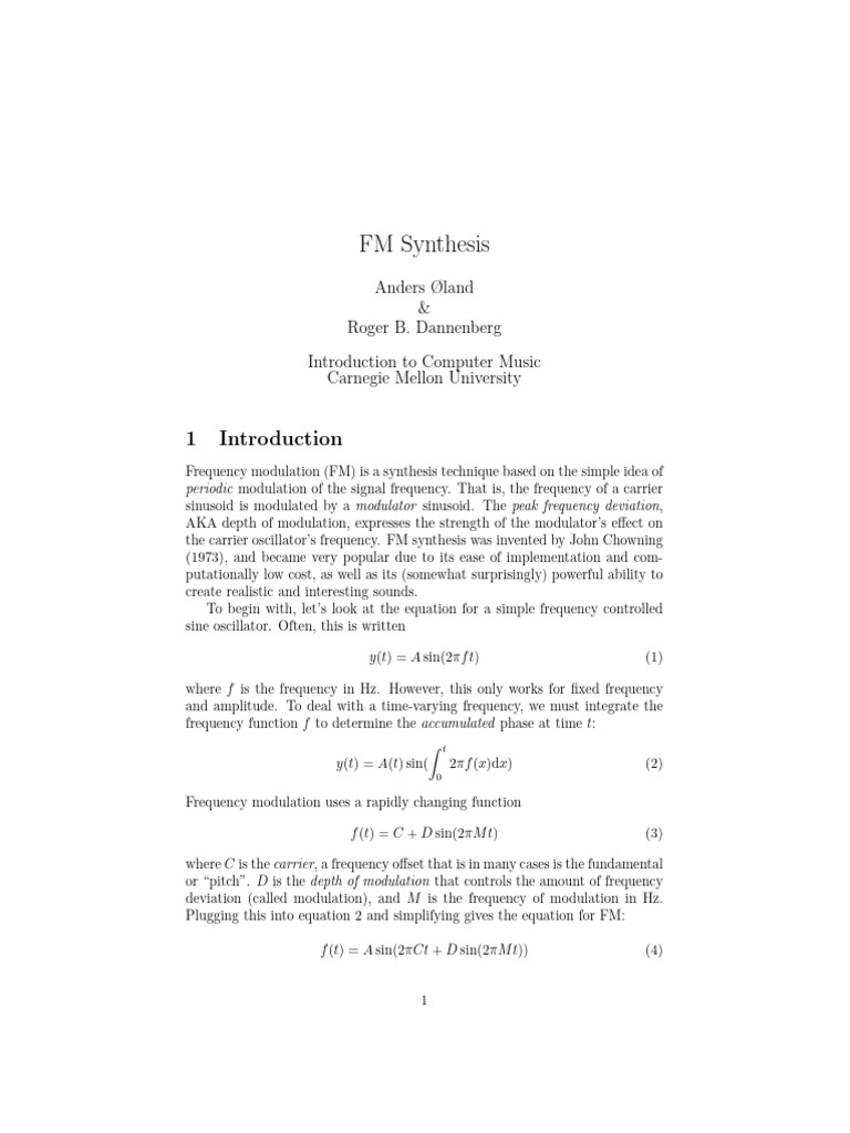 FM Synthesis | PDF