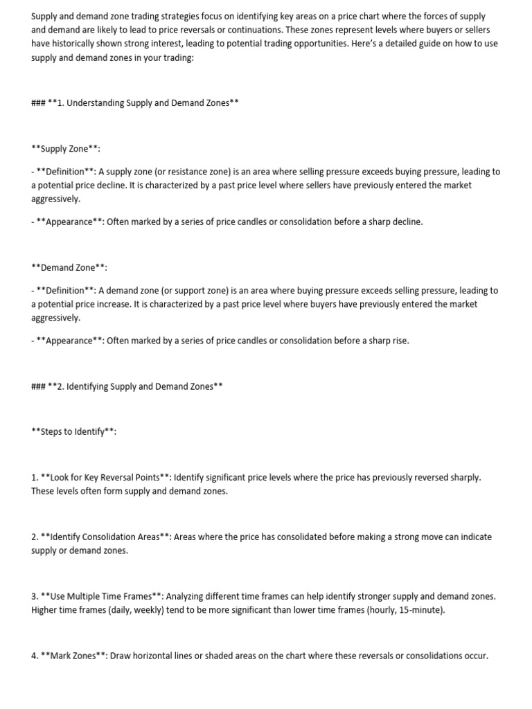 Supply And Demand Zone Trading Pdf