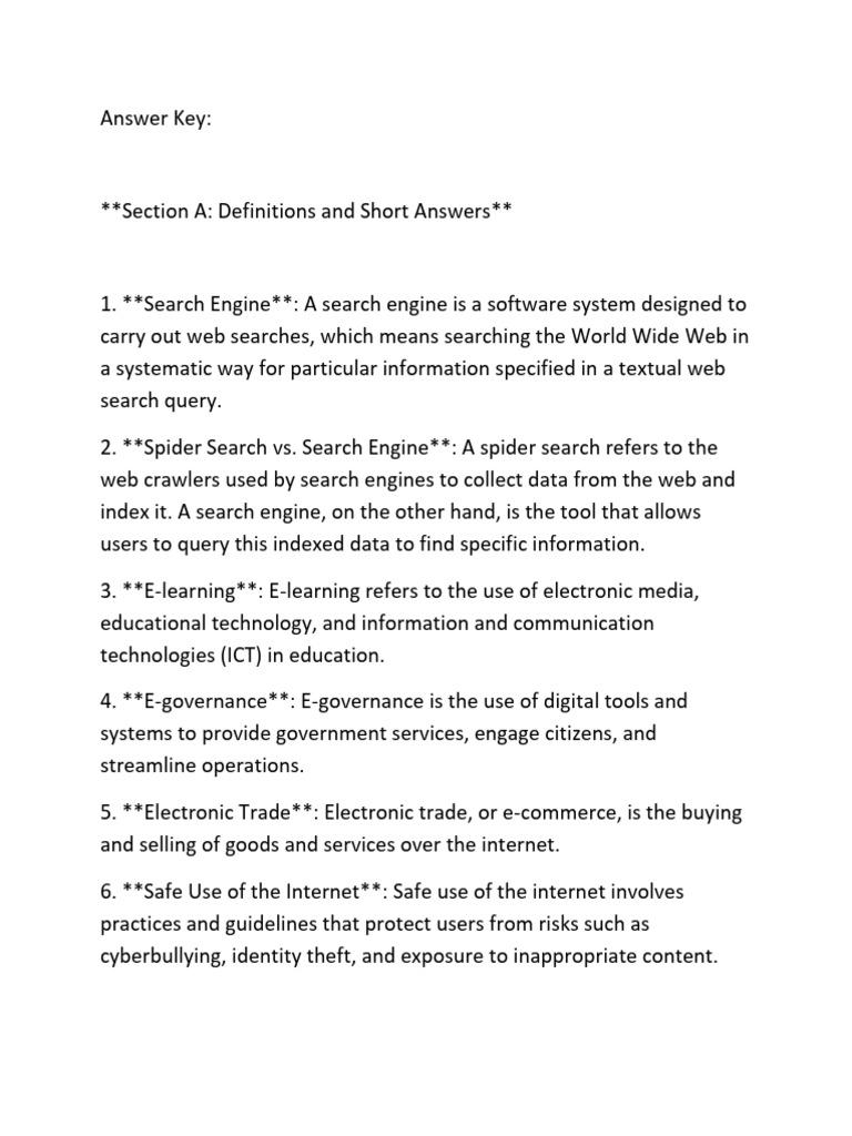 ICT Grade One Answers | PDF