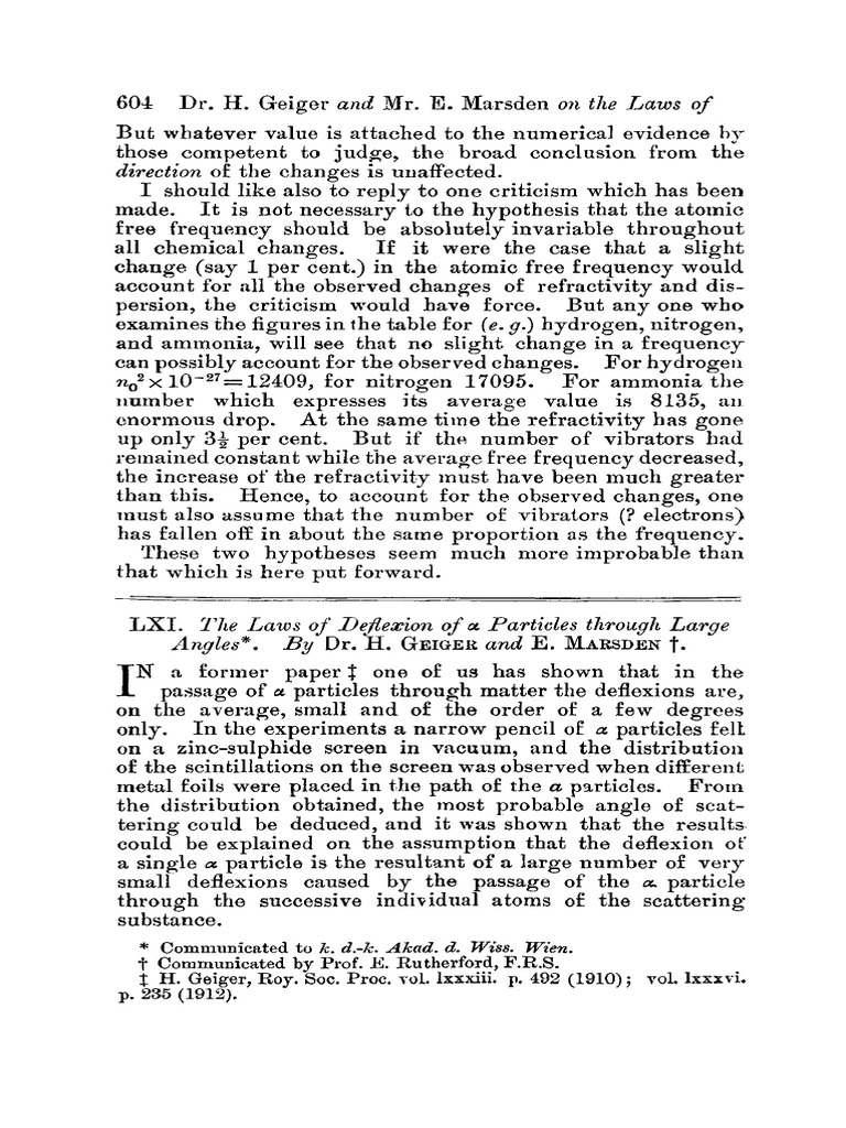 Geiger & Mardsen - 1913 | PDF