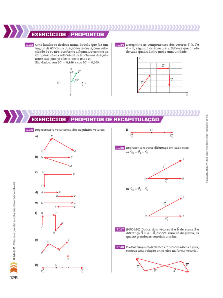 Componentes de Vetores e Exercícios | PDF | Vetor euclidiano | Álgebra ...