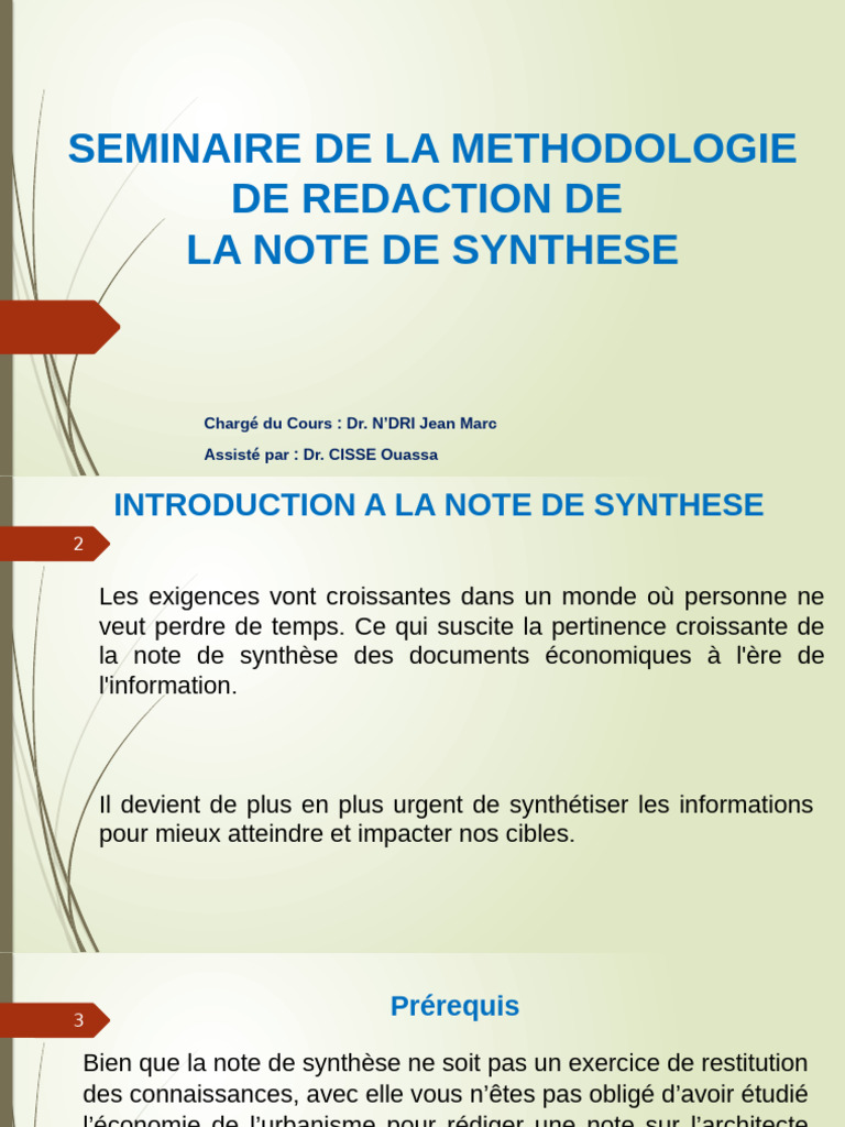 PP Note de Synthèse | PDF