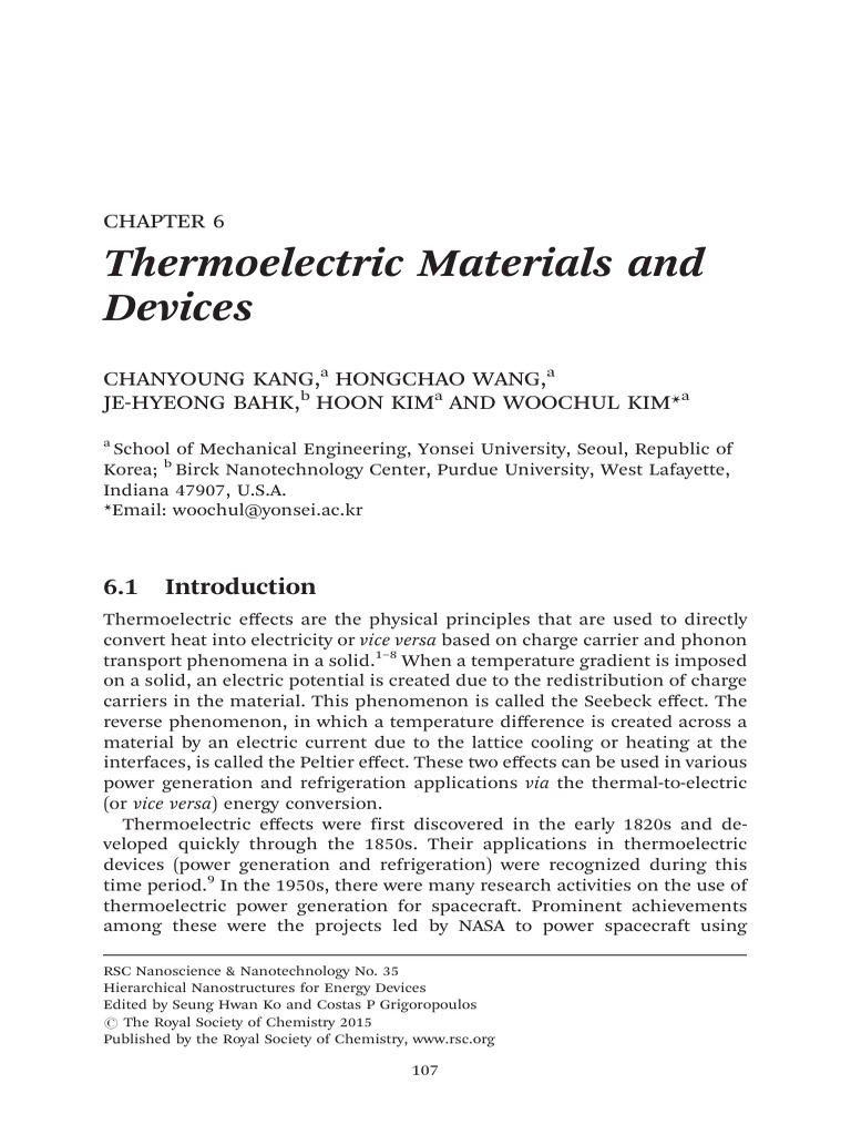 Thermoelectric Materials and Devices | PDF