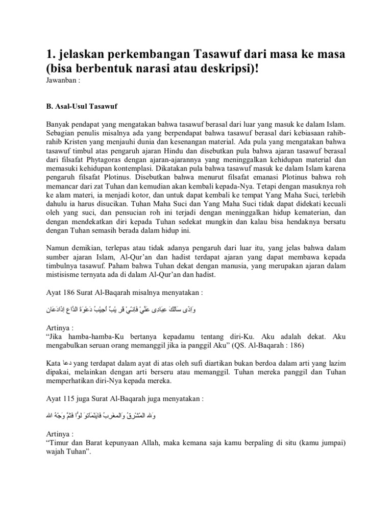 Sejarah Perkembangan Tasawuf