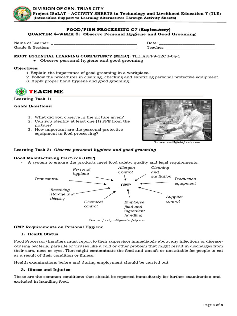 Tle7 - As - Q4 - WK8 - Food Processing | PDF