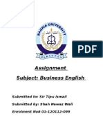 Assignment Subject: Business English