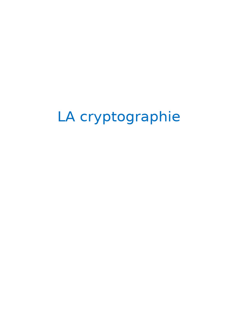 Introduction à la cryptographie moderne | PDF | Public-key cryptography ...