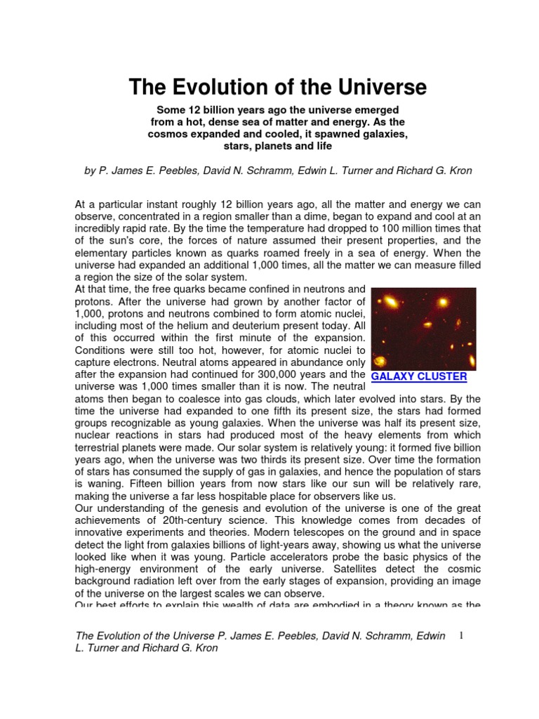 The Big Bang and Universe Evolution | PDF | Big Bang | Universe