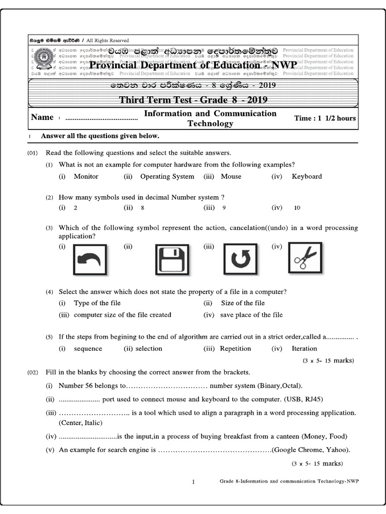 Grade 8 - 3TT | PDF