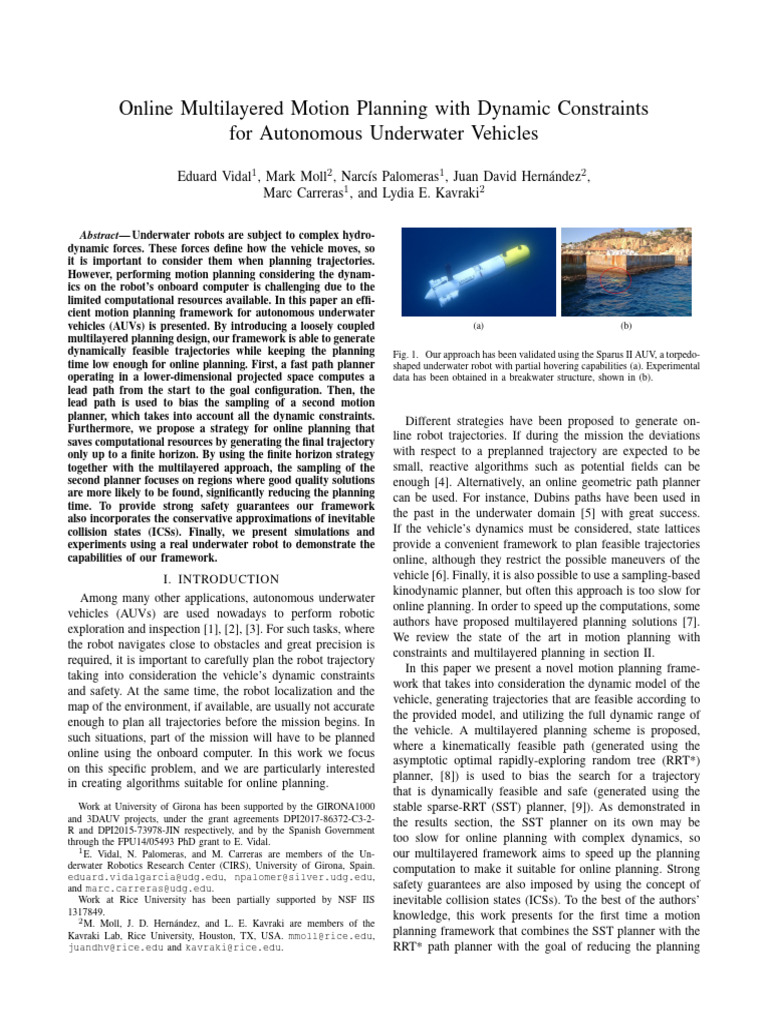 Online Multi-Layered Motion Planning With Dynamic Constraints For ...