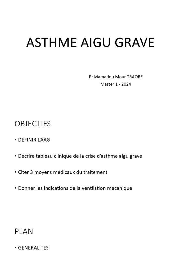 Asthme Aigu Grave 2024 | PDF