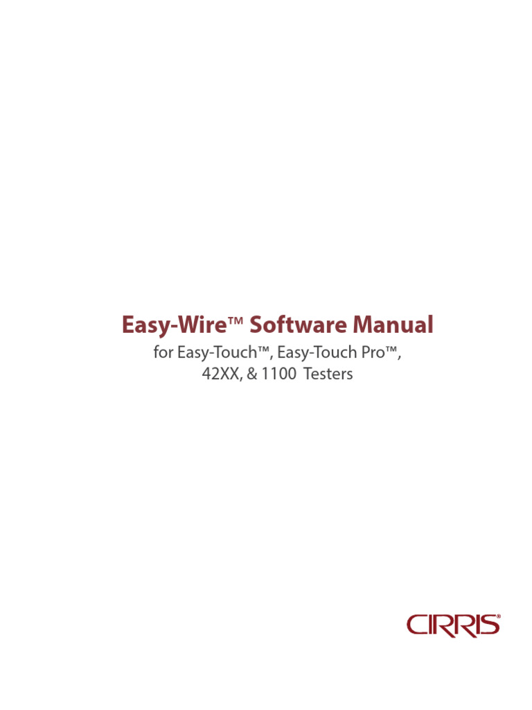 Easy-Wire Easy-Touch 42XX 1100 Software Manual 2021.3.0 | PDF