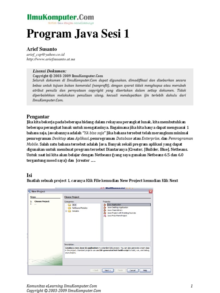 Membuat Input Text, Menampilkan Di Layar Dengan Java | PDF