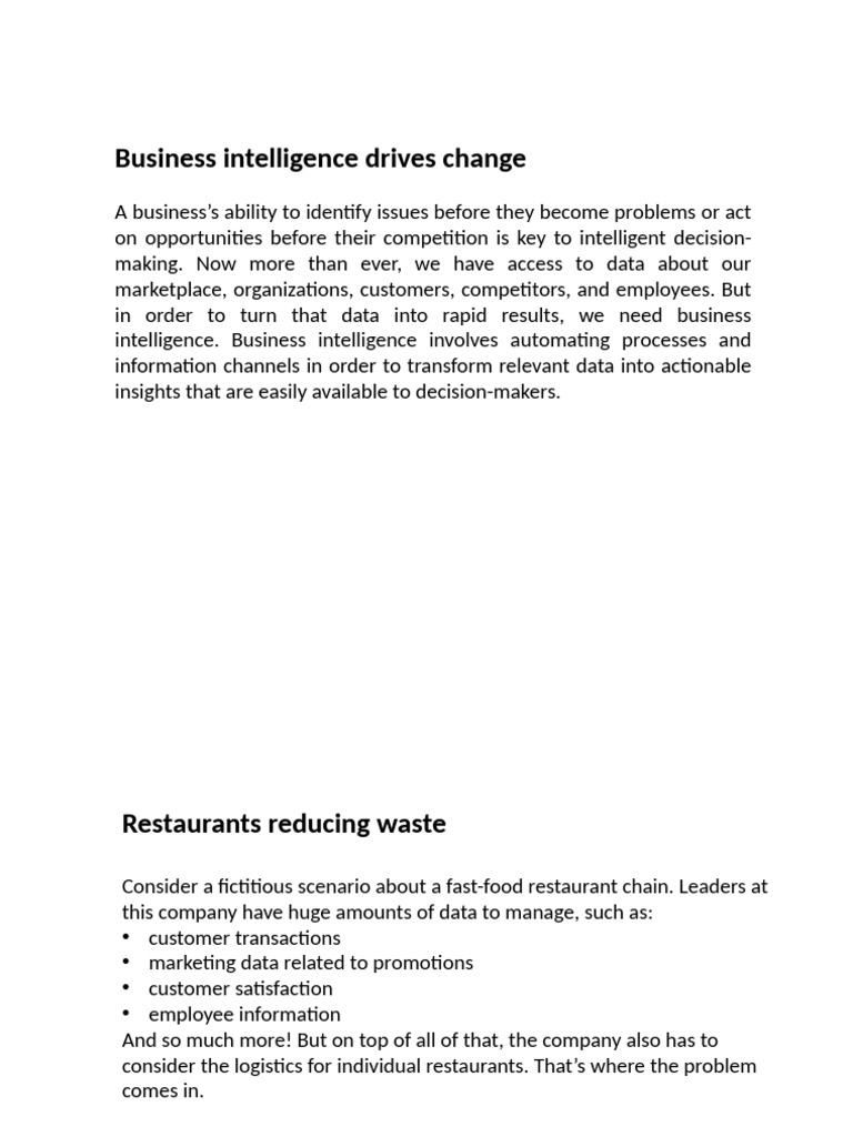 Bi 1 | PDF | Business Intelligence | Business