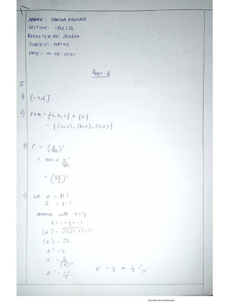 Maths Model Paper 1 Saniya Kousar | PDF