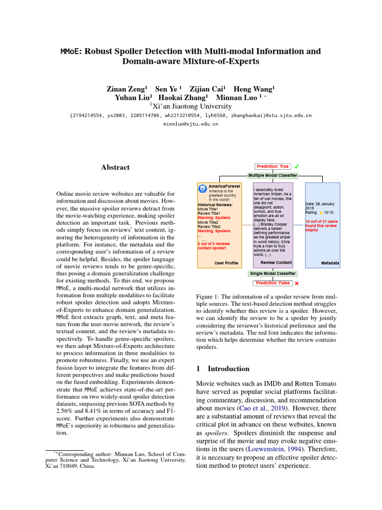 MMoE - Robust Spoiler Detection With Multi-Modal Information and Domain ...
