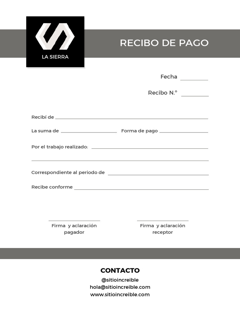 A4 Recibo de Pago Trabajo Formal Blanco y Negro | PDF