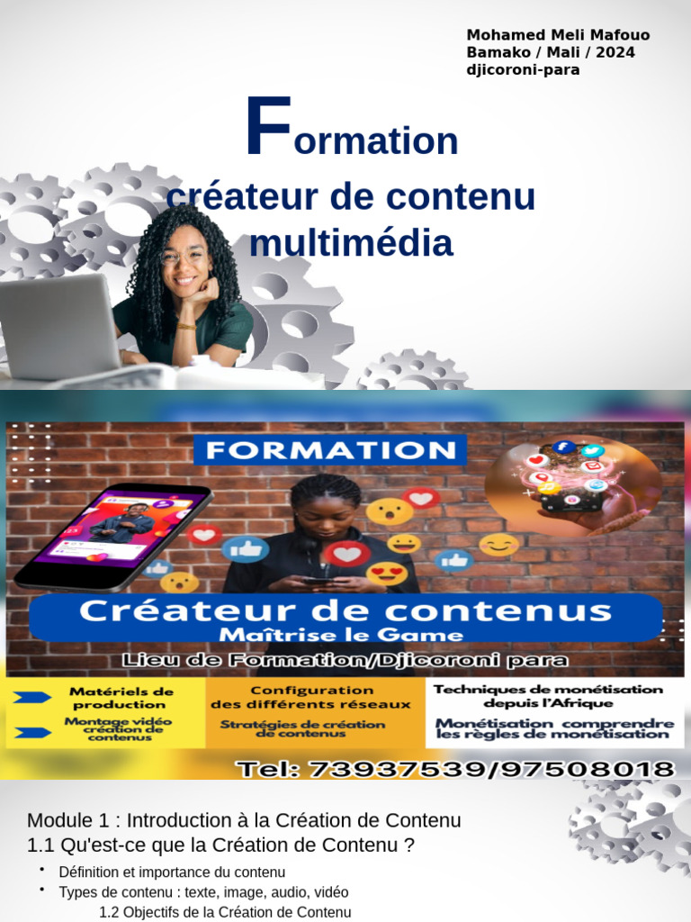Formation Crã©ateur de Contenu | PDF
