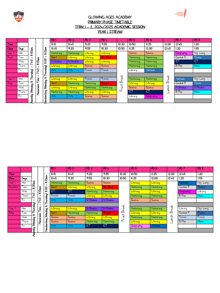 glowing-ages-academy-gaa-primary-section-timetable-2024-2025-academic