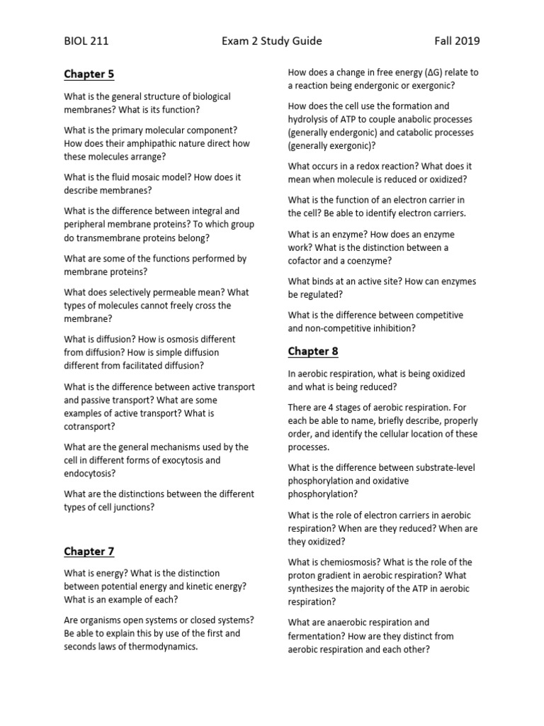 Study Guide For Exam 2 Concepts | PDF