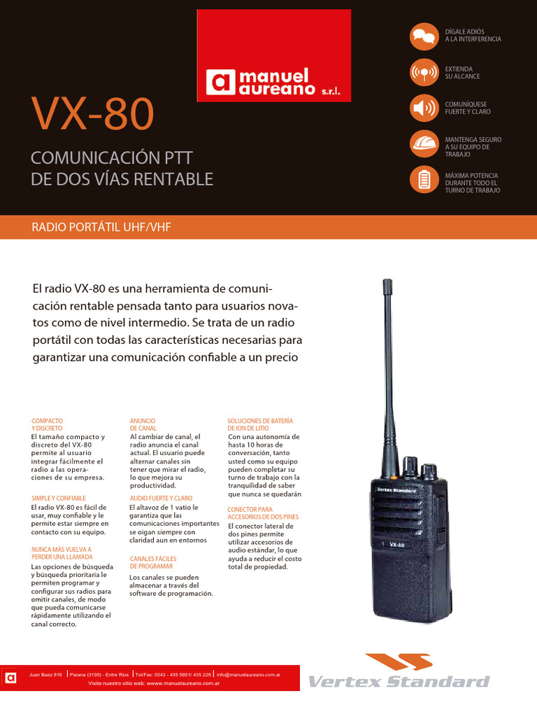 Handy Vertex Mod. VX-80 | PDF