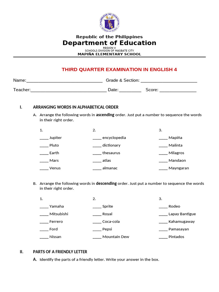 G4 3RD Quarter | PDF