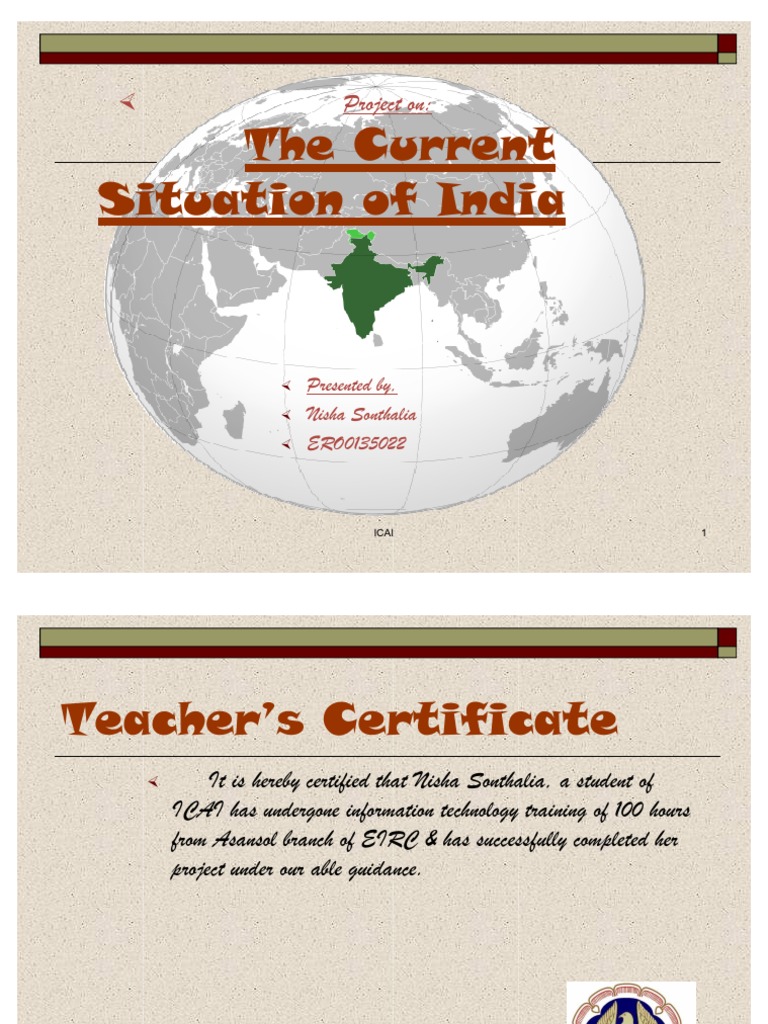 Current Scenario of India | PDF | Economic Growth | Economy Of India