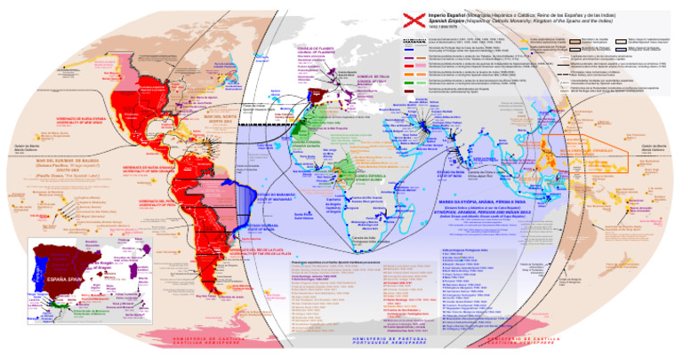 Diachronic Map of The Spanish Empire | PDF