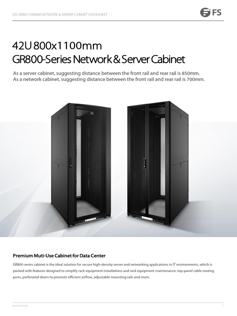 42u Network and Server Cabinet Datasheet | PDF