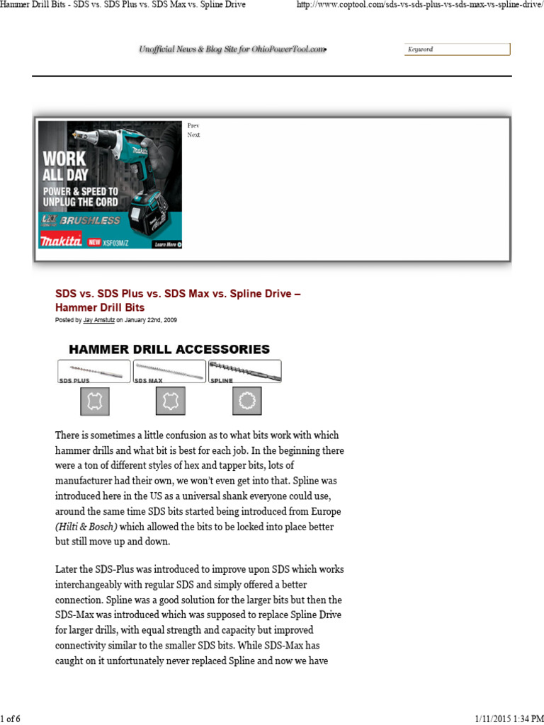 Hammer Drill Bits SDS vs. SDS Plus vs. SDS Max Vs PDF