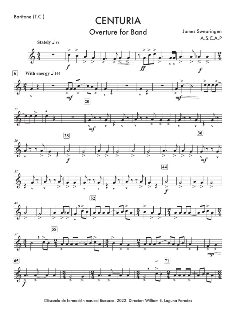 CENTURIA James Swearingen - Baritone (T.C.) | PDF