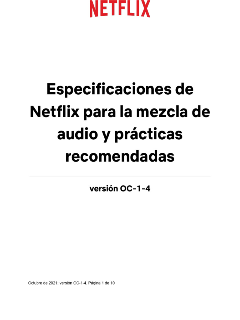  es la netflix sound mix specifications and best practices oc 1 4 pdf