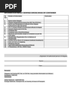 VGM Declaration Form Template | PDF
