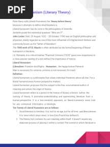BS English Semester 6 Topic 1-Liberal Humanism