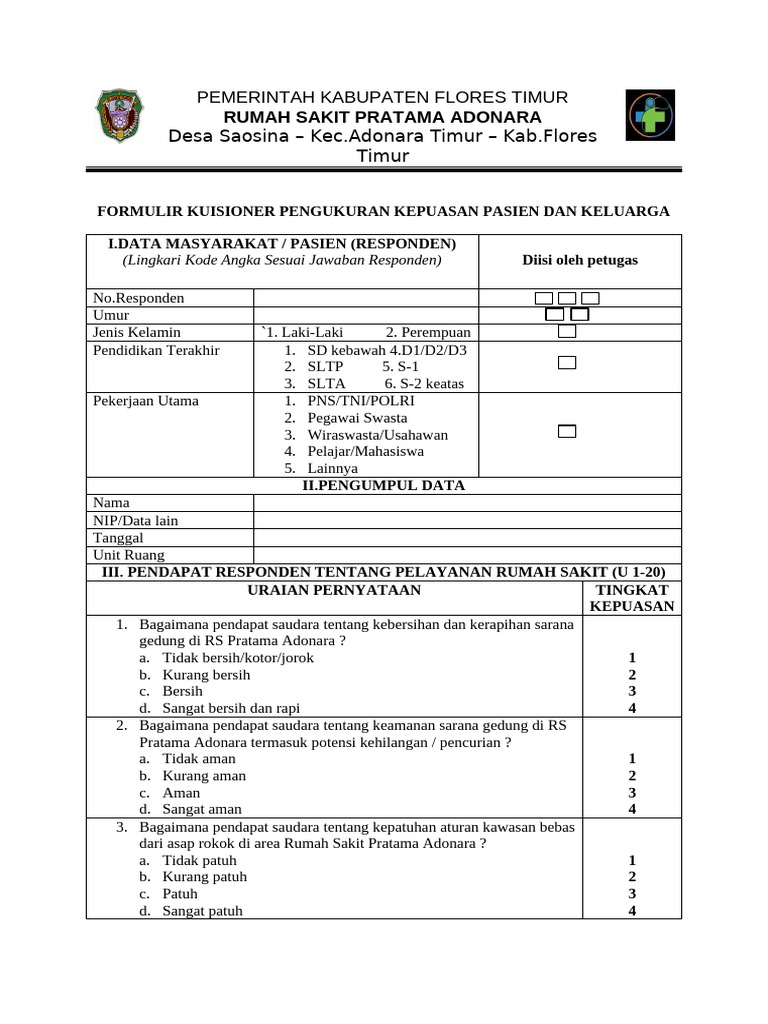 Form Kuisioner | PDF