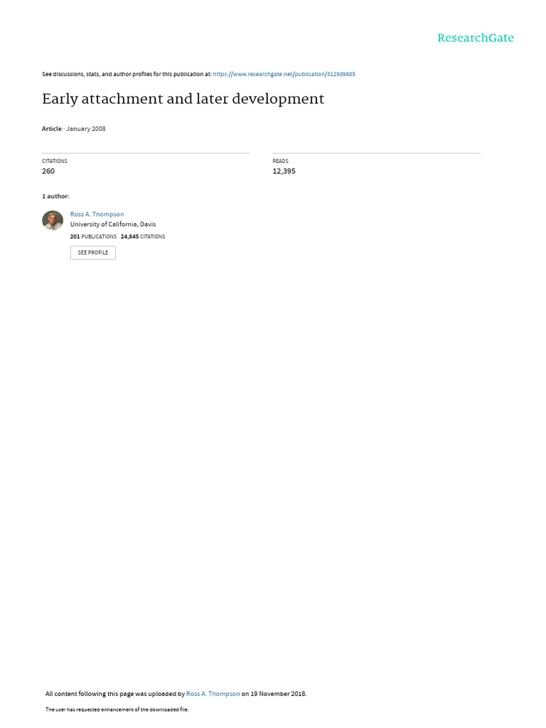 Early Attachment's Impact on Development | PDF | Attachment Theory ...