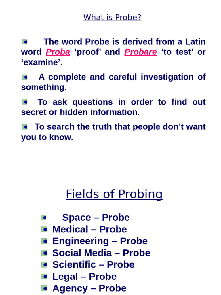 Probe & Inquiry (07-09-2024) | PDF