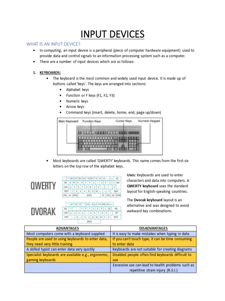 Input Devices | PDF