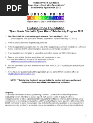 HPF 2012 Scholarship Application