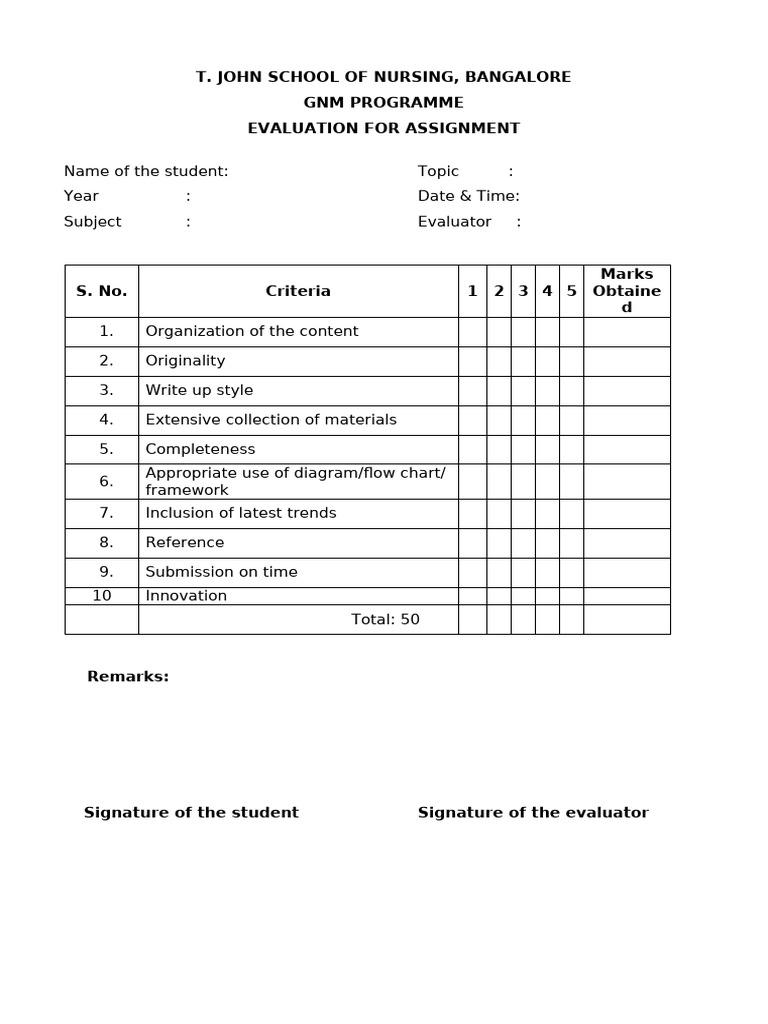 GNM Evaluation Forms Feb23 | PDF