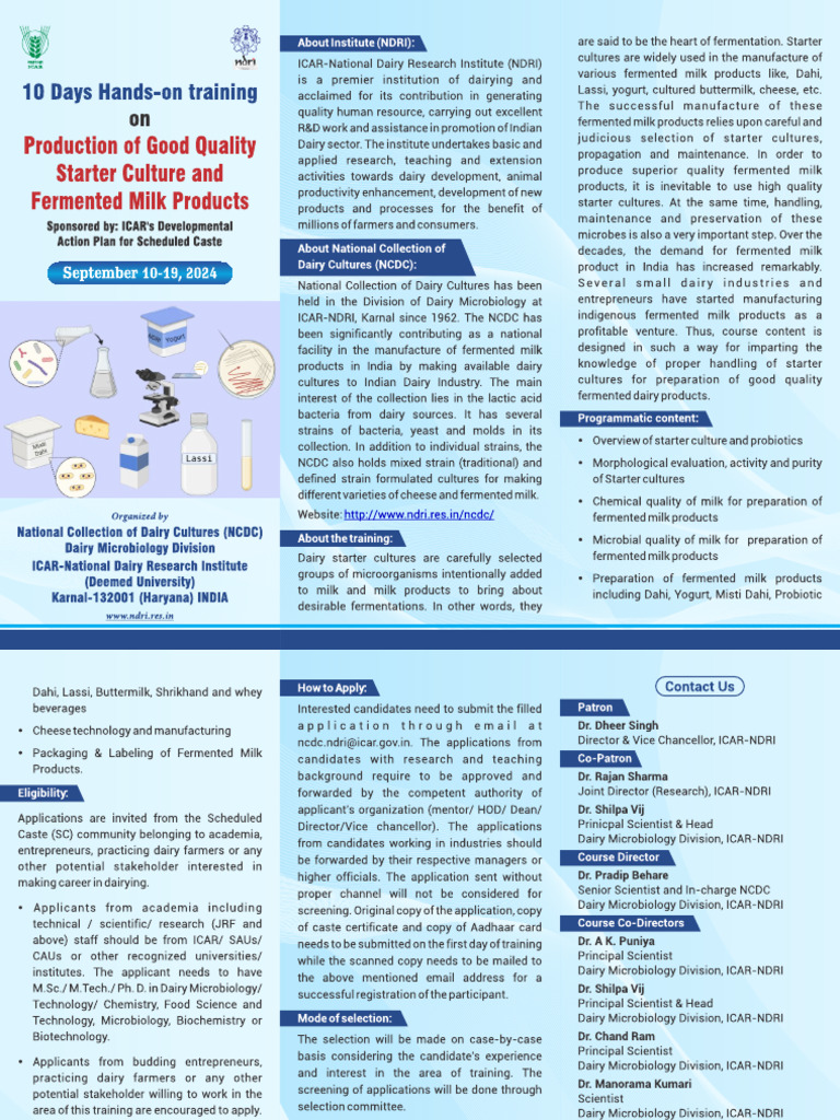 Invitation Brochure (10 Days Hands On Training) With Registration Form ...