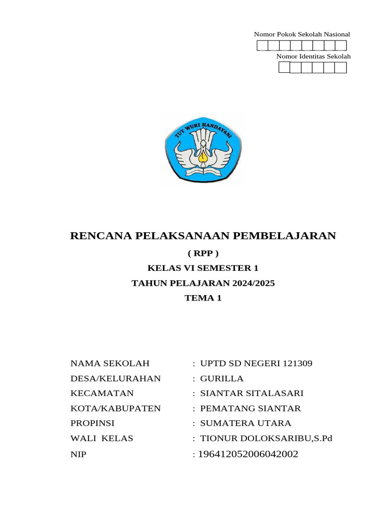 RPP Kelas 6 Tema 1 | PDF