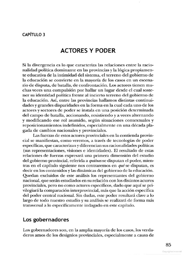 Actores de La Educación - Capitulo 3 - Axel Rivas | PDF