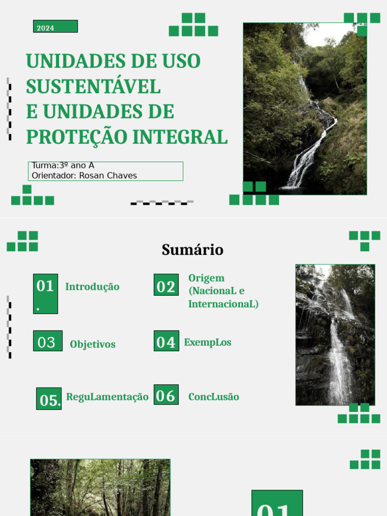 Unidades de Uso Sustentável e Unidades de Proteção Integral - 3º Ano A ...