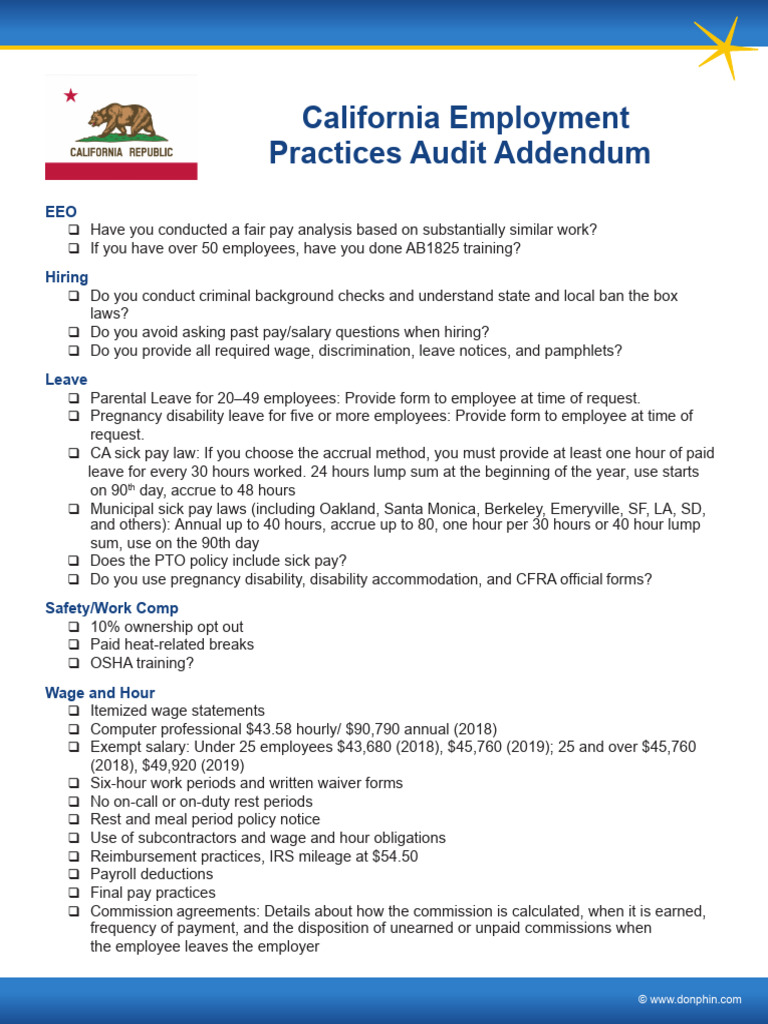 California Audit Addendum | PDF