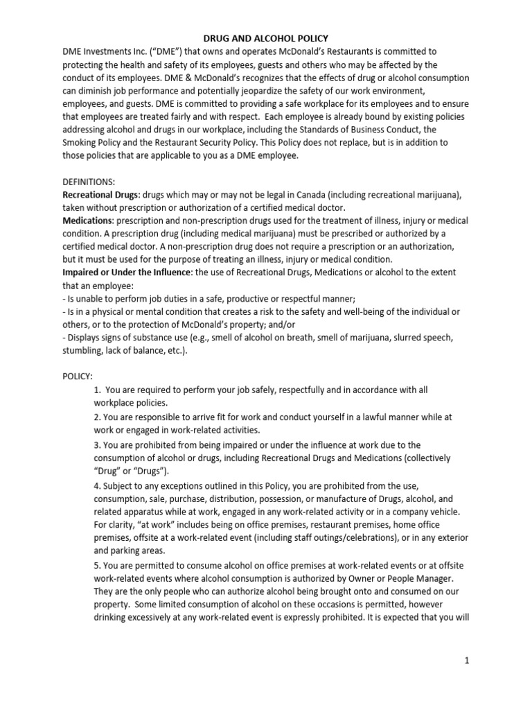1641336228.5482907 - Dme Drug and Alcohol Policy | PDF