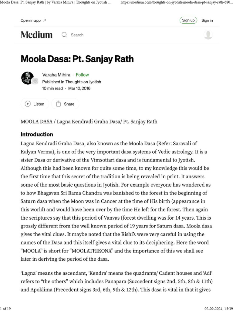 Moola Dasa - PT | PDF