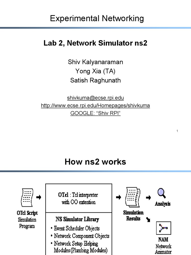 Experimental Networking: Lab 2, Network Simulator ns2 | PDF