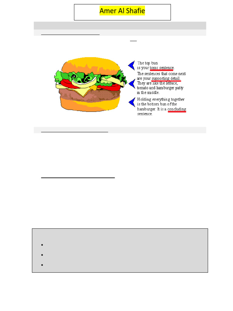Topic Sentence (Definition and Examples) - Amer Al Shafaie | PDF
