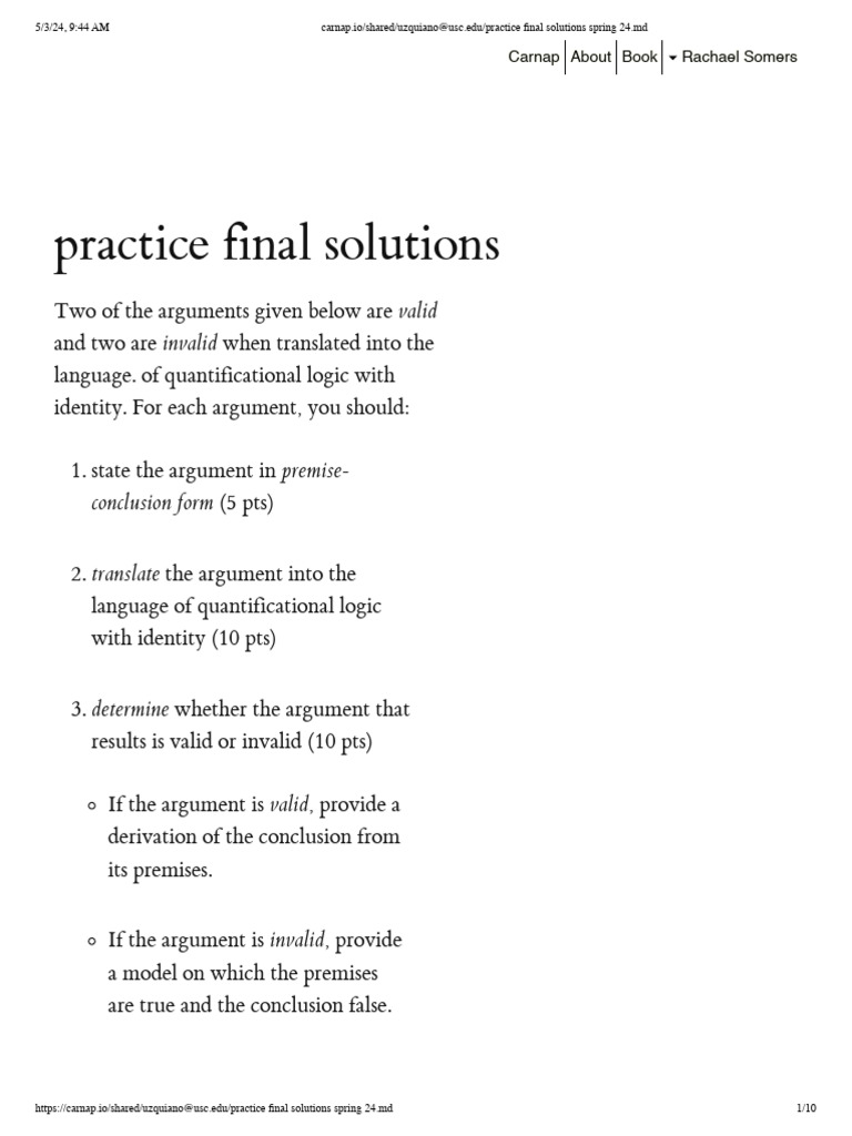 Practice FINAL LOGIC | PDF